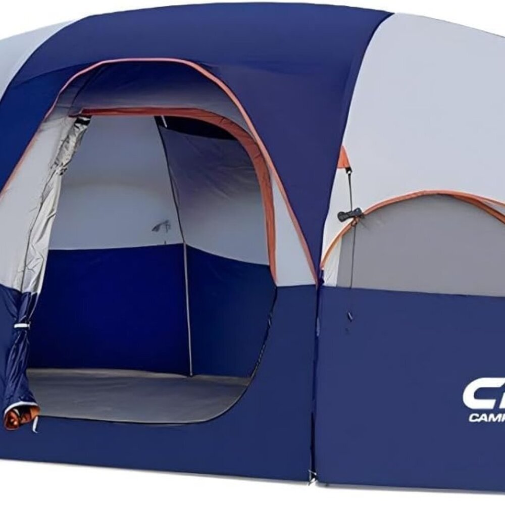 Tent 8 Person Camping Tents, Weather Resistant Family Tent, 5 Large Mesh Windows